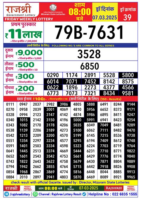 rajshree lottery result today 8pm|Rajshree Results .